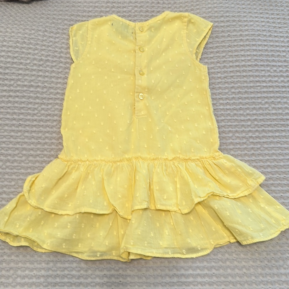 US Polo assn 100% cotton yellow ruffle dress size 2T - Picture 2 of 4